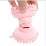 4In1 Silicone Scalp Massager Shampoo Brush With Dispener + Facial Cleansing Brush