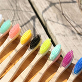 Adult Bamboo Flat Handle Toothbrush Oral Care Soft Bristle